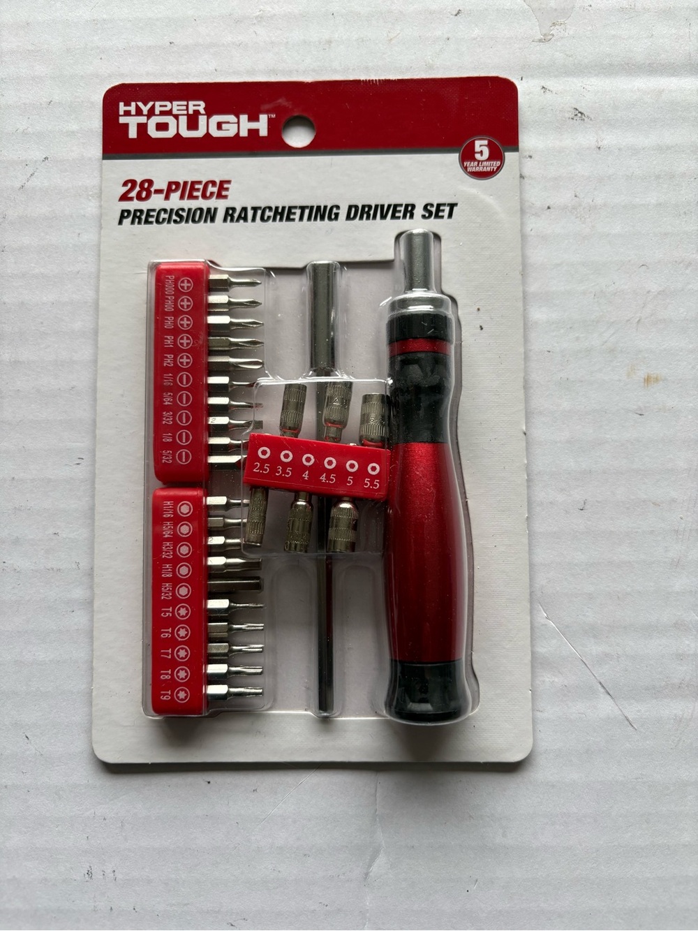 Hyper Tough 28-Piece Precision Ratcheting Driver Set - Red